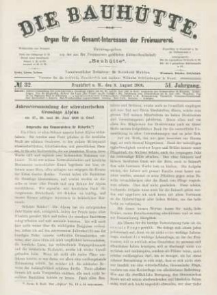 No. 32. Frankfurt a. M., den 8. August 1908. 51. Jahrgang.
