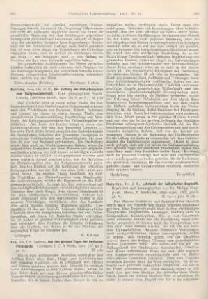667-668 [Rezension] Eck, Samuel, Aus den grossen Tagen der deutschen Philosophie