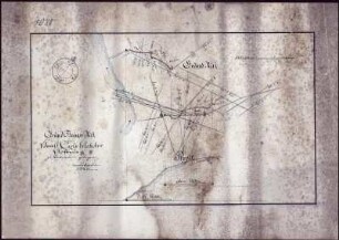 Grund- und Seigerriss von Hannß Carls belohnter Hoffnung bei Bieberstein, kolorierte Handzeichnung, um 1755