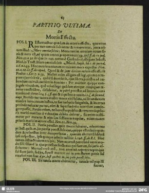 Partitio Ultima. De Mortis Effectu
