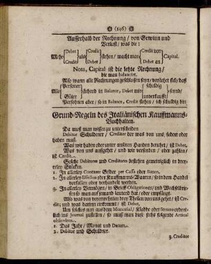 Grund-Regeln des Italiänischen Kauffmanns-Buchhalten.