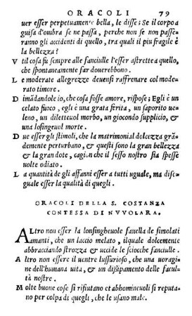 Oracoli Della S. Costanza Contessa Di Nvvolara.