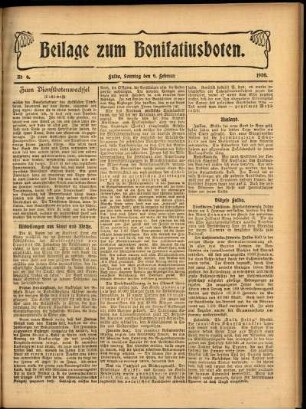 Zweite Ausgabe vom Sonntag, den 09. Februar 1908.