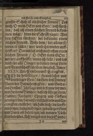 XXXV. Um Frieden und Einigkeit.