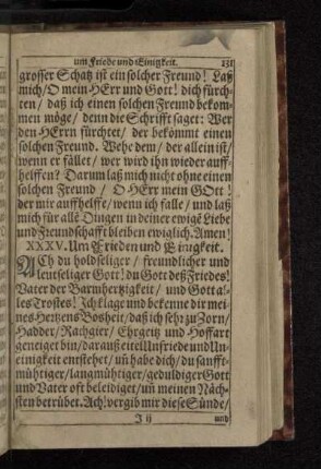 XXXV. Um Frieden und Einigkeit.
