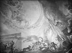 IngolstadtBürgersaal St. Maria de Victoria, Inneres: Deckenfresko über Hochaltaräußere Stuckarbeiten von Wolfgang Zächenberger; Stuckarbeiten im Inneren von Gebrüdern Asam; Deckenfresko von Cosmas Damian AsamAsam, Cosmas Damian