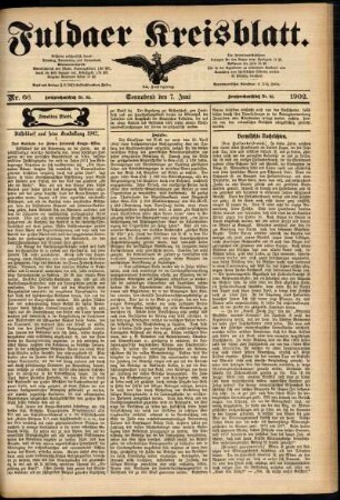 Zweite Ausgabe vom Samstag, den 07. Juni 1902.
