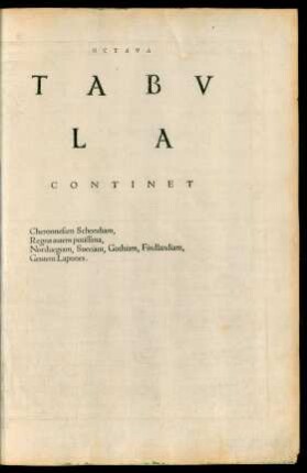 Octava Tabula Continet Cheronnesum Schondiam ...