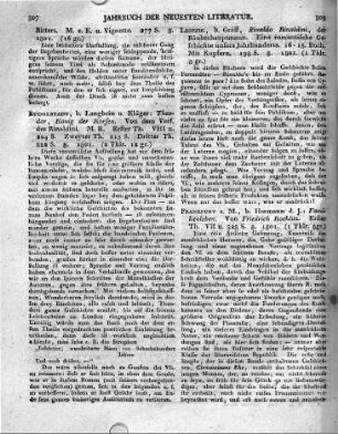 Frankfurt a. M., b. Hermann d. J.: Familienleben. Von Friedrich Rochlitz. Erster Th. VII u. 323 S. 8. 1801.