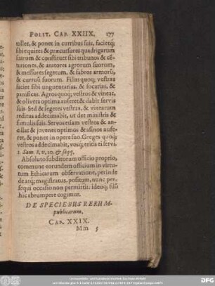 De Speciebus Rerumpublicarum. Cap. XXIX.