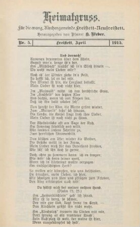 5.1915: Heimatgruß
