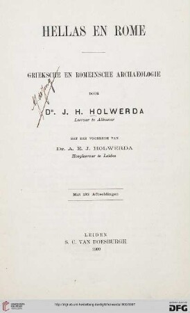 Hellas en Rome : grieksche en romeinsche archaeologie