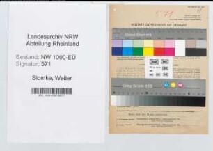 Entnazifizierung Walter Slomke, geb. 19.08.1902 (Kriminalsekretaer)