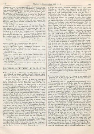 845-846 [Rezension] Widmer, Berthe, Heilsordnung und Zeitgeschehen in der Mystik Hildegards von Bingen