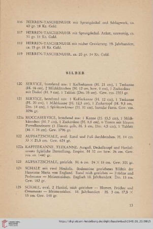 Silber (Nr. 120- 177)