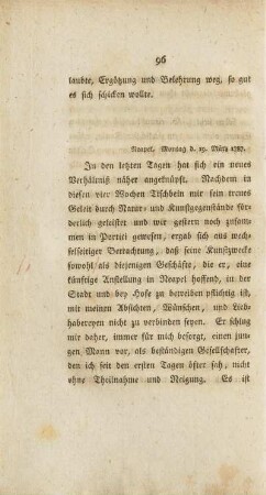 Neapel. Montag d. 19. März 1787. - Neapel den 29. März 1787.