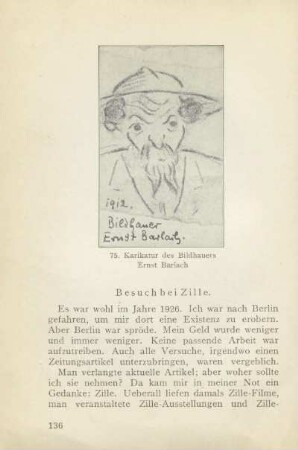 75. Karikatur des Bildhauers Ernst Barlach