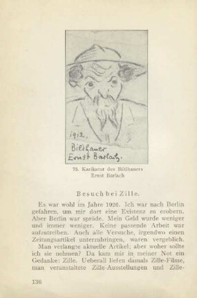 75. Karikatur des Bildhauers Ernst Barlach