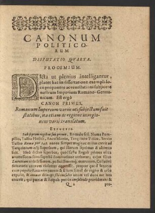 Canon Primus. [bis] Canon Septimus.