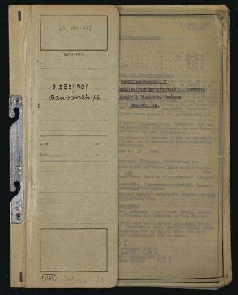 Schiffbauvorschrift für ein Einschraubenfrachtmotorschiff d. Reederei Leonhardt & Blumberg, Hamburg. Bau-Nr. 301