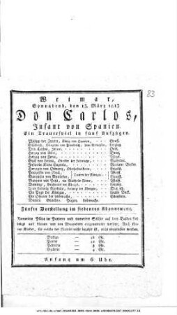 Don Carlos, Infant von Spanien