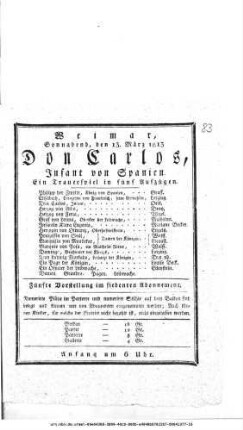 Don Carlos, Infant von Spanien