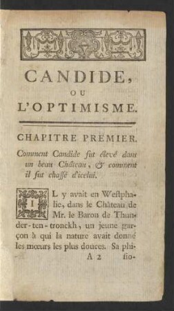 Candide, ou l'optimisme