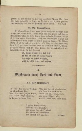 IV. Wanderung durch Dorf und Stadt