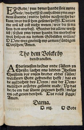 Tho dem Volcke by den krancken.