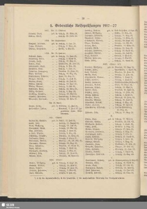 5. Ordentliche Reifeprüfungen 1917–27