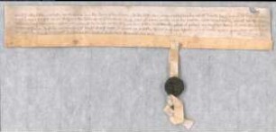 Alart Herr von Buren und seine Frau Elisabeth von Bronkhorst geloben Walraf von Valkenburg Gewährleistung und Hilfe. Gegeven op den negentyensten dach der maent die men heyt November 1373. 2 Siegel angehangen, 1 ab; 2 gut erhalten.