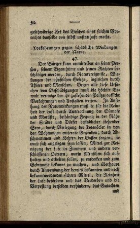 § 47. Vorkehrungen gegen schädliche Wirkungen der Natur.