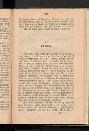 VI. Cholera.