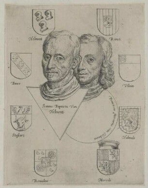 Doppelbildnis des Franciscus Mercurius ab Helmont zusammen mit Johannes Baptista ab Hellmont