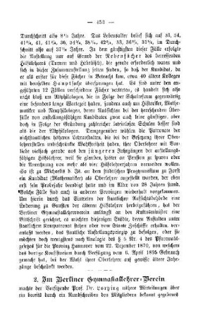 Im Berliner Gymnasiallehrer-Verein : Sprechsaal
