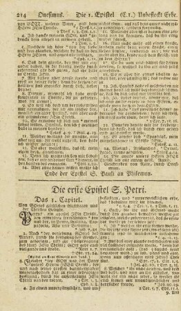 Die erste Epistel S. Petri.