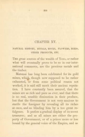 Chapter XV. Natural history, metals, rocks, flowers, birds, other products, etc.
