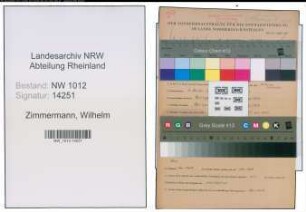 Entnazifizierung Wilhelm Zimmermann , geb. 06.01.1902 (Lagerist)