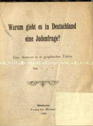 Antisemitische Schrift über die "Judenfrage" in Deutschland