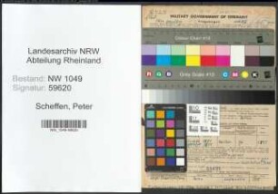 Entnazifizierung Peter Scheffen , geb. 15.07.1877 (Arzt)
