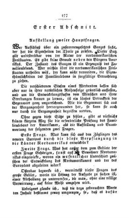 Aufstellung zweier Hauptfragen.