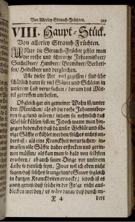 VIII. Haupt-Stück. Von allerley Strauch-Früchten