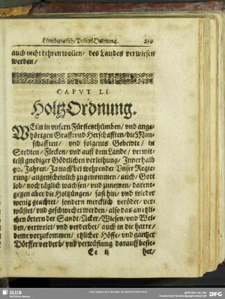 Caput LI. HoltzOrdnung