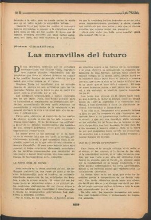 Notas científicas - Las maravillas del futuro