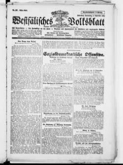 Westfälisches Volksblatt : amtliches Mitteilungsblatt der NSDAP und der Behörden der Kreise Paderborn, Büren, Warburg