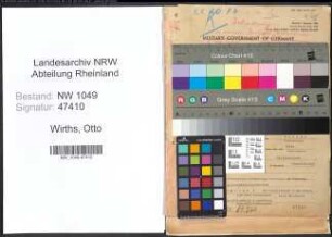 Entnazifizierung Otto Wirths , geb. 22.03.1900 (Landwirt)