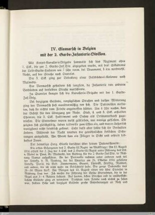 IV. Einmarsch in Belgien mit der 2. Garde-Infanterie-Division