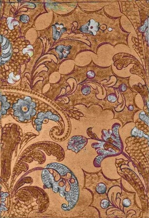 Goldledertapete, ornamentales Motiv Nr. 9, punziert, bemalt
