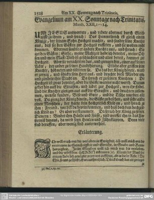 Evangelium am XX. Sonntage nach Trinitatis, Matth. XII, 1-14