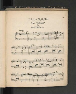 Felisa-Walzer nach Motiven der Operette: "Der Hofnarr" von Adolf Müller jun.